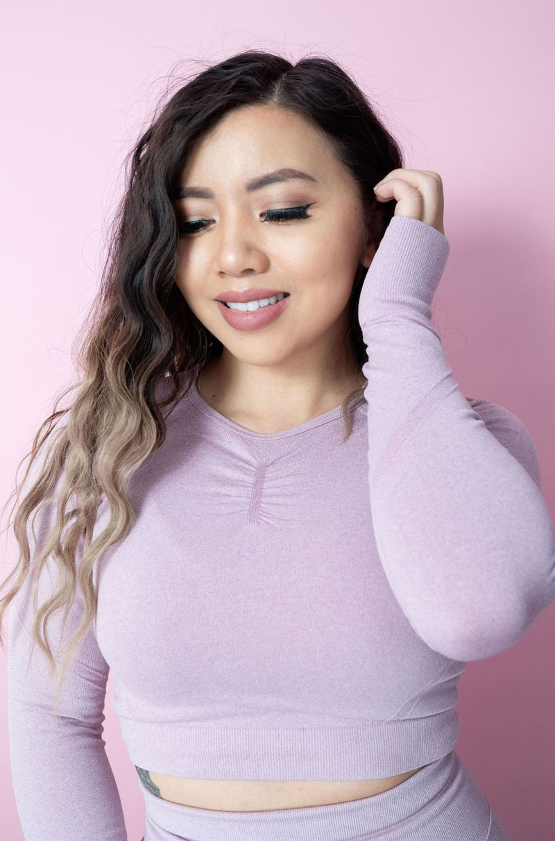 Allure Croped Long Sleeve - Soft Lavender
