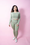 Allure Croped Long Sleeve - Tea Green