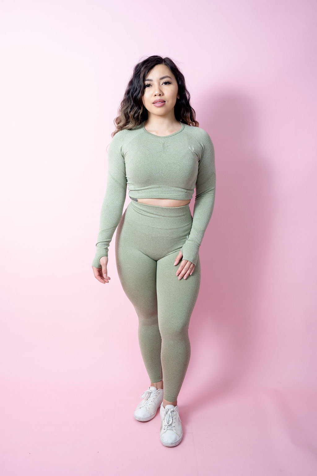 Allure Croped Long Sleeve - Tea Green
