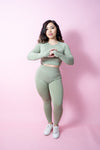 Allure Croped Long Sleeve - Tea Green