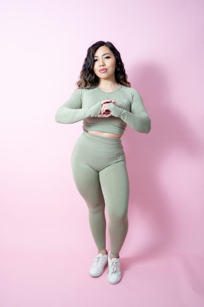 Allure Croped Long Sleeve - Tea Green