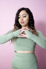 Allure Croped Long Sleeve - Tea Green