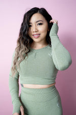 Allure Croped Long Sleeve - Tea Green