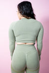 Allure Croped Long Sleeve - Tea Green