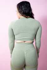 Allure Croped Long Sleeve - Tea Green