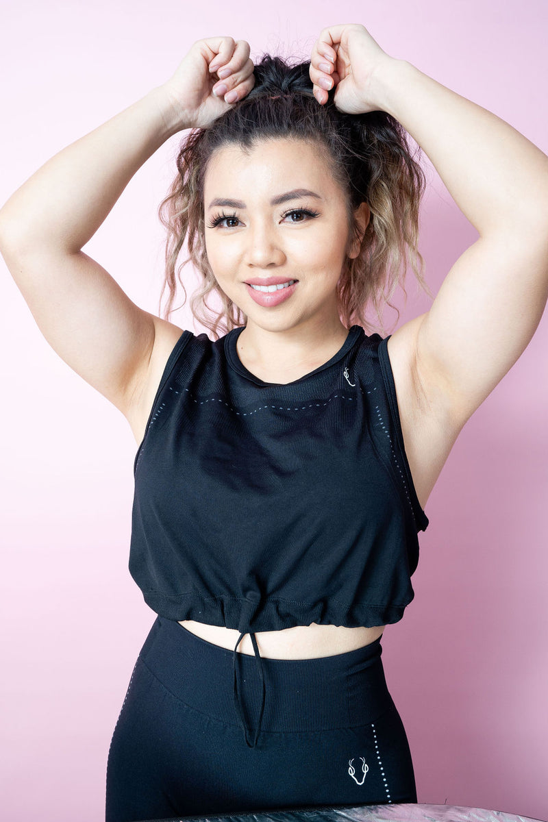 Boss Drawstring Muscle Tank - Black