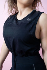 Boss Drawstring Muscle Tank - Black