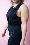 Boss Drawstring Muscle Tank - Black