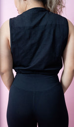 Boss Drawstring Muscle Tank - Black