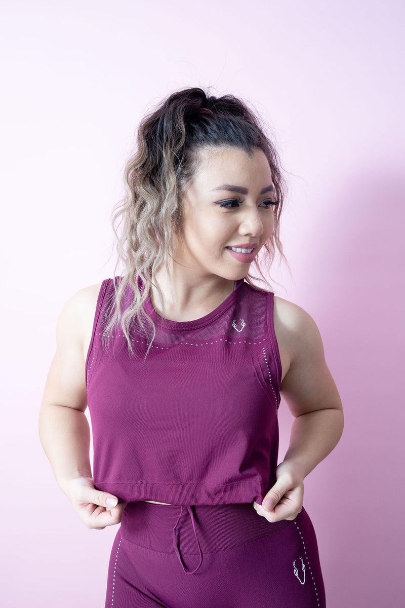 Boss Drawstring Muscle Tank - Raspberry