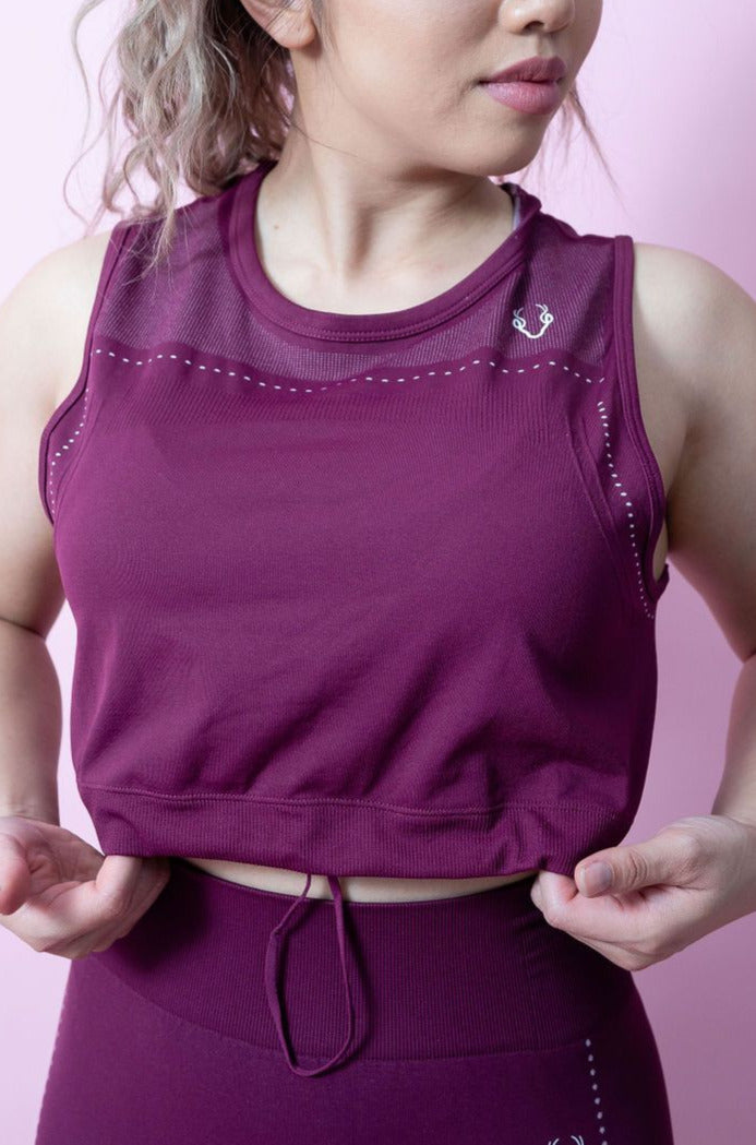 Boss Drawstring Muscle Tank - Raspberry