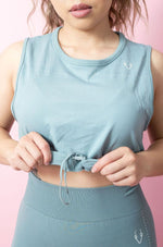 Boss Drawstring Muscle Tank - Iceberg Blue