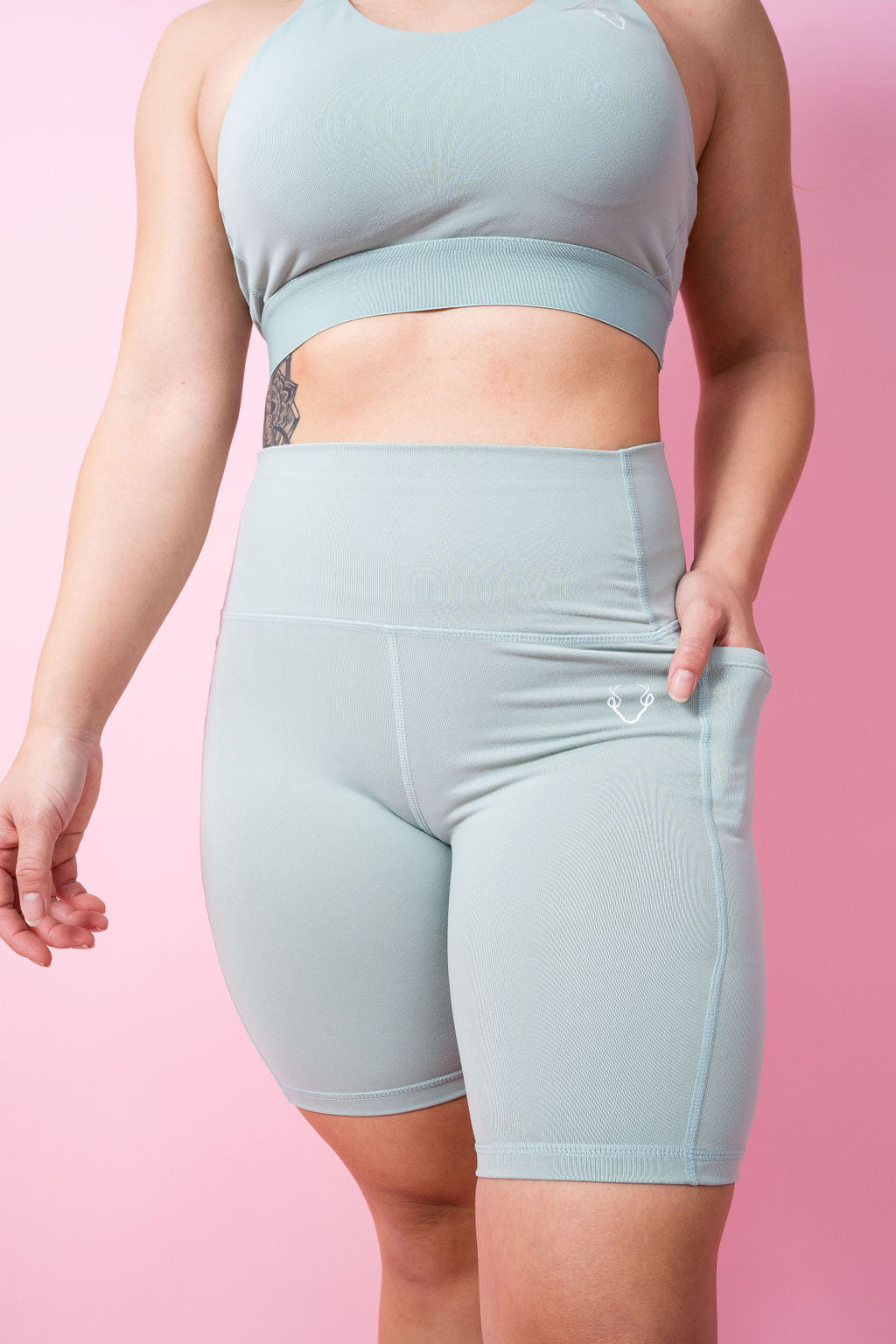 Evoke Pocket Bike Shorts - Powder Blue