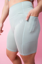 Evoke Pocket Bike Shorts - Powder Blue