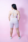 Evoke Cross-Strap Sports Bra - Soft Lilac