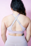 Evoke Cross-Strap Sports Bra - Soft Lilac