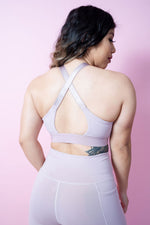 Evoke Cross-Strap Sports Bra - Soft Lilac