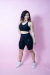 Evoke Cross-Strap Sports Bra - Onyx Black