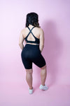 Evoke Cross-Strap Sports Bra - Onyx Black
