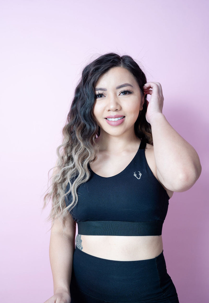 Evoke Cross-Strap Sports Bra - Onyx Black