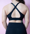 Evoke Cross-Strap Sports Bra - Onyx Black