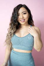 Allure Scrunch Sports Bra - Sky Blue