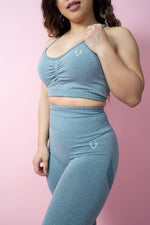 Allure Scrunch Sports Bra - Sky Blue
