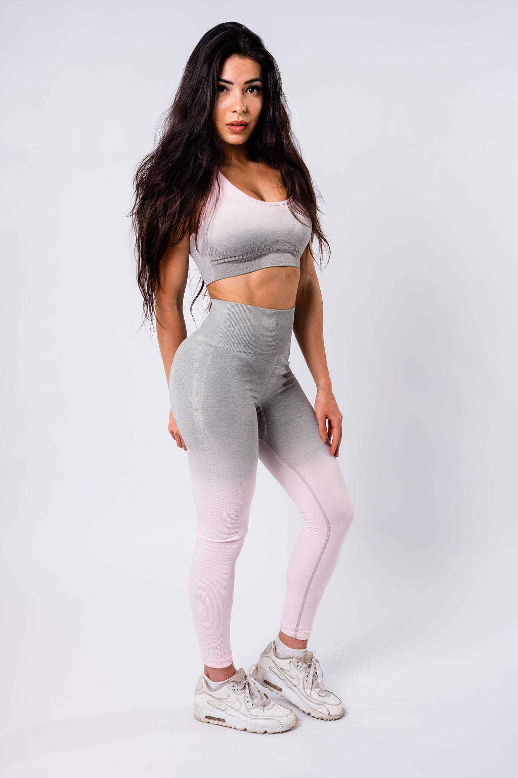 Ombre Sports Bra - Pink/Grey