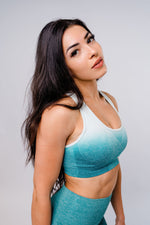 Ombre Sports Bra - Blue/White