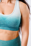 Ombre Sports Bra - Blue/White