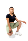 High Waist Scrunch Bike Shorts - Avocado