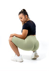 High Waist Scrunch Bike Shorts - Avocado